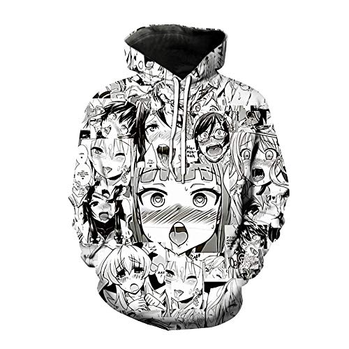 CVMFE Sweatshirt Pulloverkawaii Ahe Hentai Face Anime Ahegao Hoodie 3D-Kapuzen-Sweatshirt Männer / Frauen Beiläufige Hoodies Kleidung-Ahaa3313B_S.