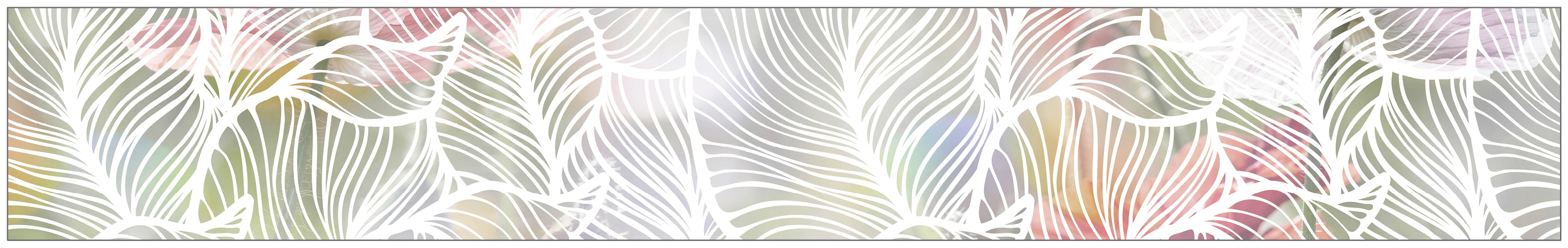 MySpotti Fensterfolie "Look Leaves white", halbtransparent, glattstatisch haftend