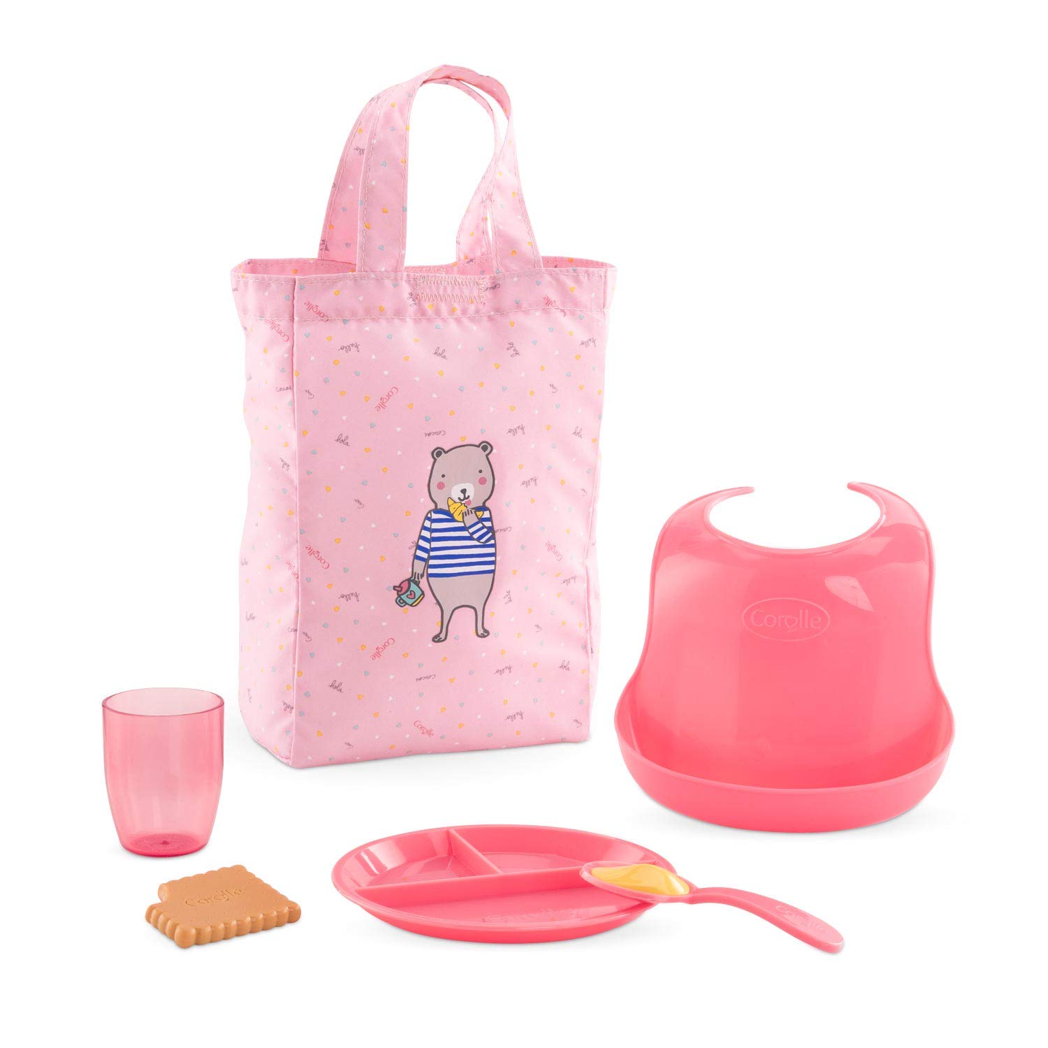 Corolle- 140690 Lunchbox für Puppen, 36 cm und 42 cm, Zubehör, Rosa