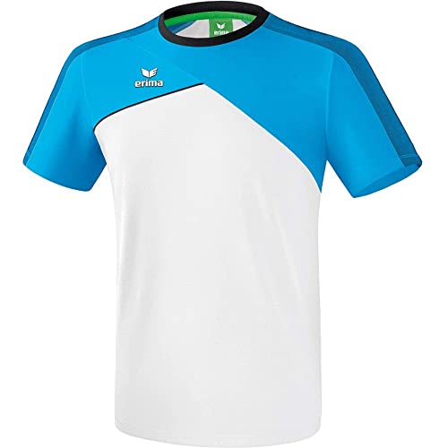 Erima Herren Premium One 2.0 T-Shirt, weiß/Curacao/Schwarz, S