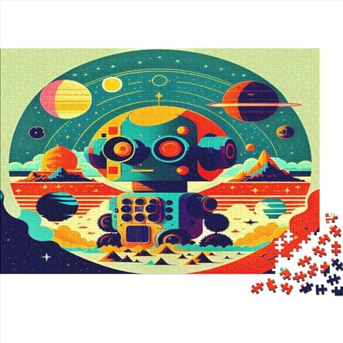 Space Color Katze Puzzles Charmante Aussicht 500 Stück Anspruchsvolles Spiel Hölzern Haus Dekoration Hochwertig Und Langlebig Für Erwachsene Und Kinder Ab 12 Jahren 500pcs (52x38cm)