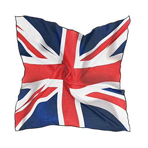AUUXVA Modischer quadratischer Schal, britische Union Jack-Flagge, leichte Schals, Schalldämpfer, Haarwickel, Kopftuch, Halstuch für Damen und Herren, Flagge, Large
