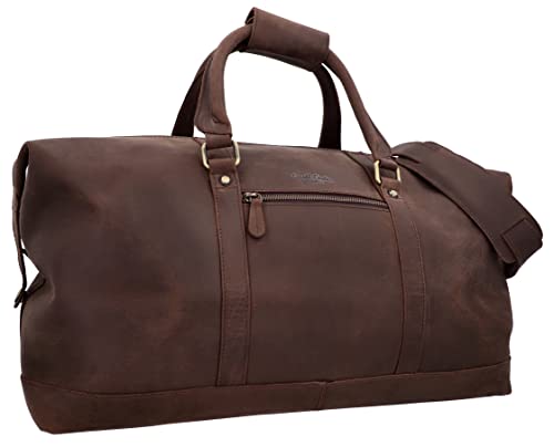 Gusti Reisetasche Leder - Ruben Reisegepäck Handgepäck 36 L Travel Bag Weekender Sporttasche Herren Dunkelbraun