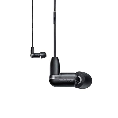 Shure AONIC 3 kabelgebundene Sound Isolating Ohrhörer, transparenter Klang, ein Treiber, In-Ear, abnehmbares Kabel, hochwertig und robust, kompatibel mit Apple- und Android-Geräten – Schwarz