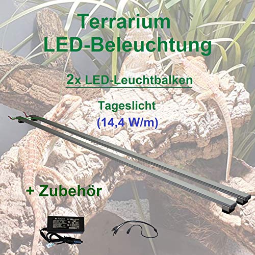 Aquarium-Plüderhausen Terrarium LED Beleuchtung Wüsten Reptilien Pflanzen LED 30 cm Set2 Leuchtbalken