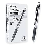 Pentel BL77-AO EnerGel Gel-Tintenroller mit Druckmechanik 0,7 mm Kugeldurchmesser = 0,35 mm Strichstärke, nachfüllbar, 12 Stück, schwarz