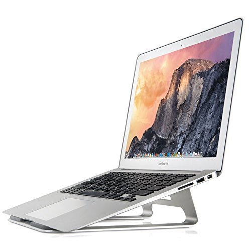 ThingyClub Simple Design Aluminum Laptop Stand for Apple MacBook Air & MacBook Pro and All Other Laptops (Silver)