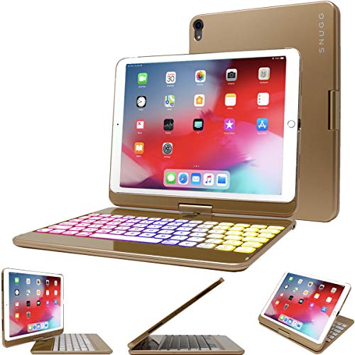 Snugg iPad 10.2 Hülle mit Tastatur/iPad Air 3. Generation Hülle mit Tastatur/iPad Pro 10.5 Tastatur Hülle – Hintergrundbeleuchtung iPad 10.2 Tastatur Hülle – 360 Grad drehbar 10.2 Zoll iPad Hülle mit Tastatur