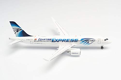 herpa 570787 Egyptair Express Airbus A220-300 in Miniatur zum Basteln Sammeln und als Geschenk, Mehrfarbig