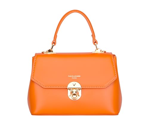 David Jones Paris – Mini-Handtasche für Damen – Mini-Handtasche – Kunstleder – Minihandtasche – elegant für Abend zum Ausgehen Mädchen Mode Trend Chic, Orange