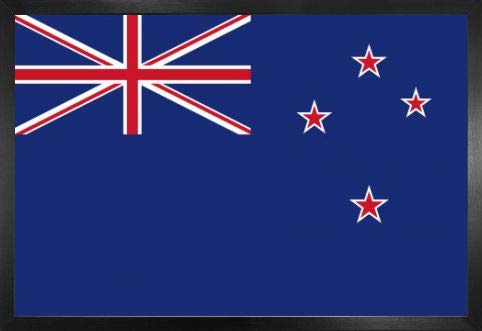 1art1 Neuseeland Poster und MDF-Rahmen - Flaggen Der Welt (91 x 61cm)