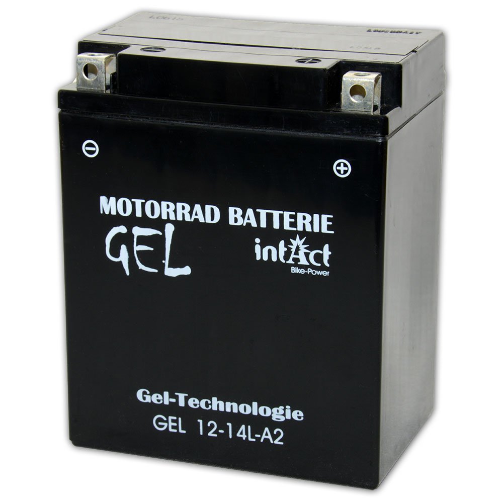 intAct - GEL MOTORRADBATTERIE | Batterie mit +30% Startleistung. Für Roller, Motorrad, Quad | Bike-Power GEL12-14L-A2, CB14L-A2, 51411, 12V Batterie, 14 AH (c20), 250 A (EN) | Maße: 135x91x160mm