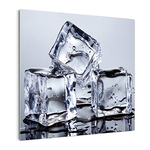 DekoGlas Küchenrückwand 'Blaue Eiswürfel' in div. Größen, Glas-Rückwand, Wandpaneele, Spritzschutz & Fliesenspiegel