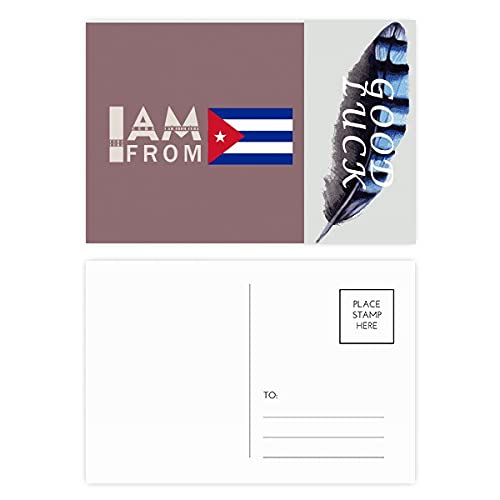 Postkarten-Set "I Am From Cuba" Art Deco Fashion Lucky Feather Postkarten-Set Dankeskarte Versandseite 20 Stück