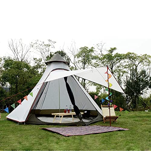 Indisches Zelt, Tipi, für den Außenbereich, wasserdicht, doppelschichtig, Camping-Turmzelt, Familien-Campingzelt, Jurte, Tipi-Zelt für Outdoor-Wandern, 3–4 Personen