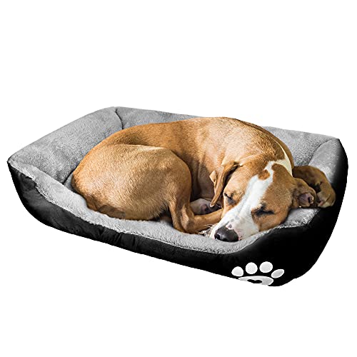 wuuhoo® I Hundebett Lucky 70cm I Flauschiges und gemütliches Hundesofa I für mittelgroße Hunde I Haustierbett Waschmaschinen geeignet schwarz