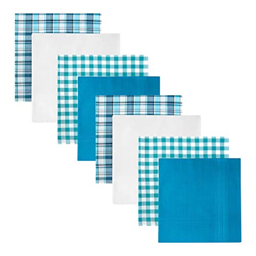 Retreez 8 Stück Reine Baumwolle Gemischte Taschentücher für Herren Geschenkset - Gemischte Set A5A009
