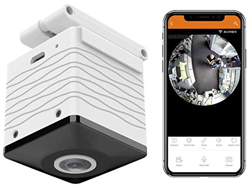 7links Überwachungskamera WlLAN: Mini-Akku-HD-Überwachungskamera mit 360°, 960p, Nachtsicht, WLAN, App (Panorama-Überwachungskamera)