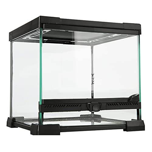 Glas-Terrarium-Set, Insekten-Futterbox für Reptilien und Amphibien, Acryl-Reptilien-Zuchttanks, belüfteter Futterbehälter, Größe: 20 x 20 x 20 cm
