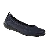 Natural Feet Bequeme Damen Ballerinas aus Hirschleder, Polina, sportliche breite Flache Sommerschuhe, Halbschuhe Weite H, Hallux Valgus geeignet, super weiche Schuhe, Wechselfußbett 35 blau