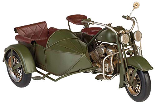 aubaho Modell Motorradgespann Motorrad Gespann Oldtimer Blech Metall Antik-Stil 28cm