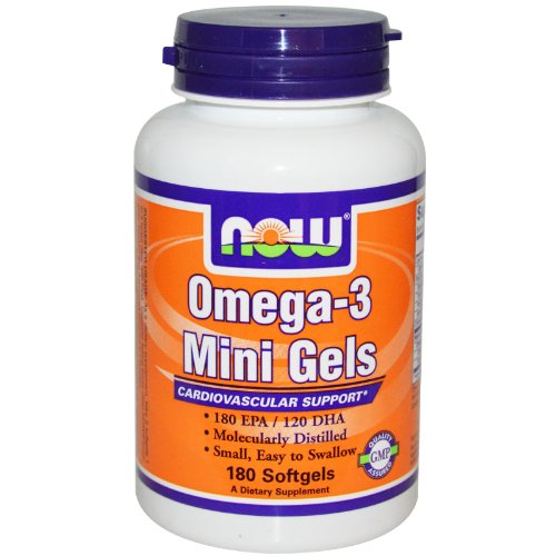 Now Foods Omega-3 Mini Softgels (180 EPA/120 DHA), 180 Softgels