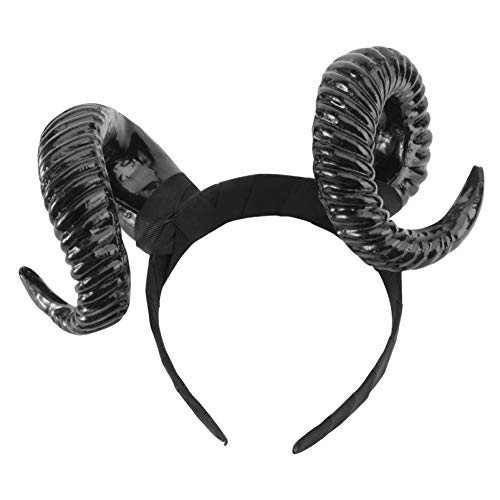 Stirnband aus Horn, groß, Schwarz Teufelshorn, Cosplay, Ochsenhorn, Haaraccessoires für Party Halloween