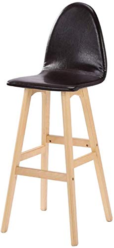 IVHJLP Massivholz-Stab-Stuhl Kreative High Back Chair Europäisches Holz Barhocker Mode Barhocker Einfache Hoch Hocker (Color : Black, Size : 2)