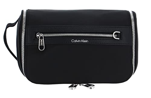 Calvin Klein Classic Repreve Washbag with Hanger CK Black