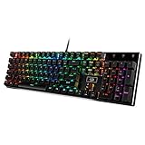 Redragon K556-US RGB LED Kabelgebundene Mechanische Gaming Tastatur Mit Hintergrundbeleuchtung, Aluminium Tastatur, 104 Tasten Anti-Ghosting, für Windows, Laptop, PC, Notebook (QWERTY Layout, Schwarz)