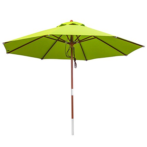 anndora® Sonnenschirm Gartenschirm 3,5 m rund - UV Schutz + Winddach - Apfelgrün/Limette