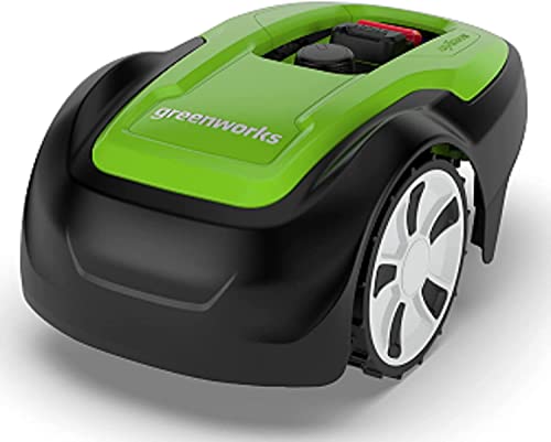 Greenworks Mähroboter Optimow S (Akku-Rasenmäher selbstfahrend bis 300m² smart GreenGuide App bis 30% Steigung 20-60mm Schnitthöhe bis zu 20m²/h Mähleistung besonders leise bei 58dB mit Ladestation)