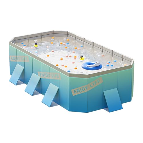 Fayelong Faltbares PVC-Schwimmbad Hartplastikschale Tragbares Schwimmbad Für Erwachsene Blasen-Pool Für Familien Garten Hinterhof (3m/118in)