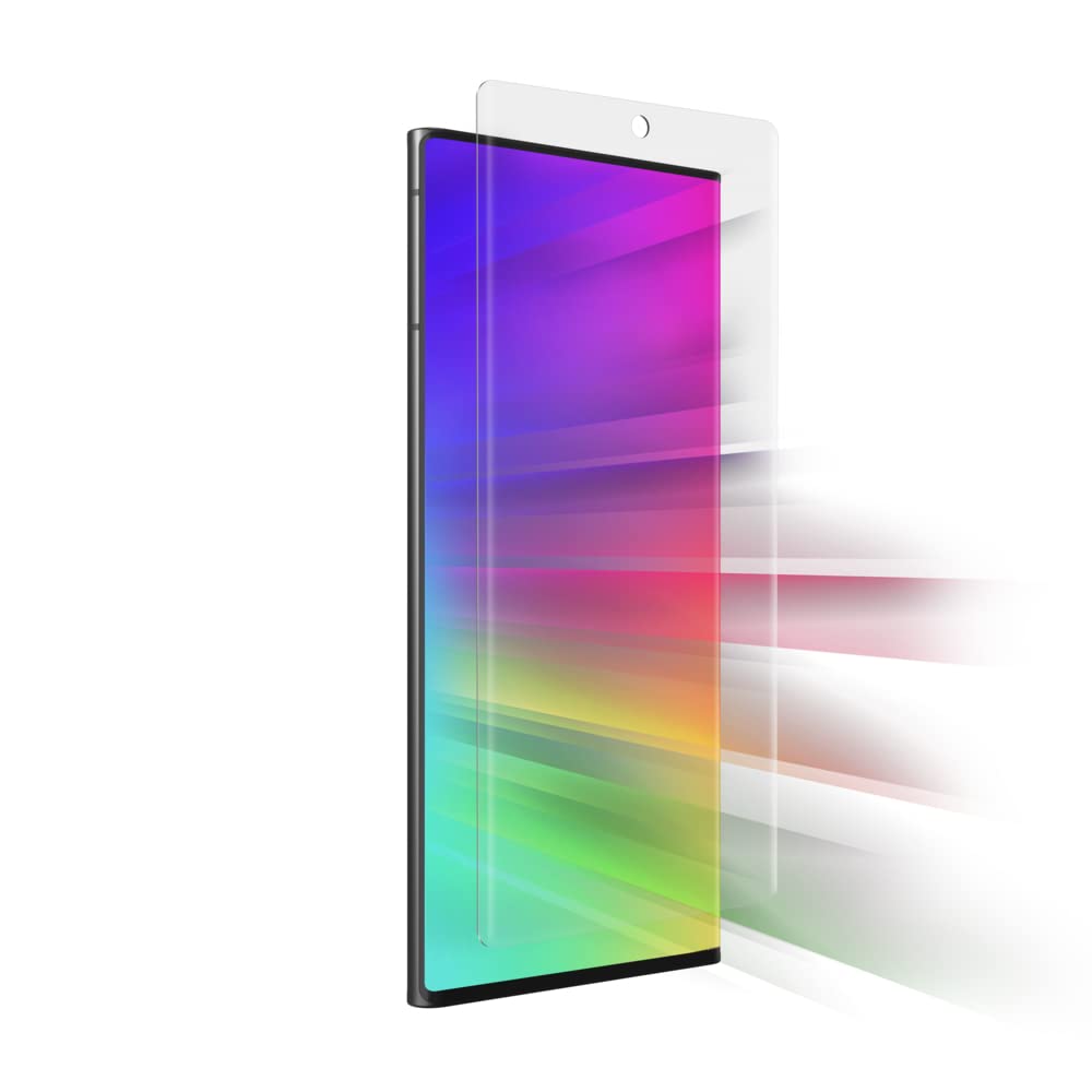 InvisibleShield Fusion XTR Curve für Samsung Galaxy S22 Ultra - Flexibler Hybrid-Displayschutz - mit D3O - Blaulichtfilter - Ultra Touch Sensitive - Biometrische Technologie - für gewölbte Bildschirme