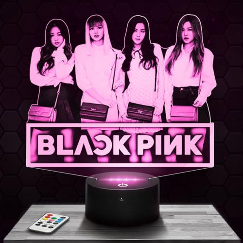 3D-Lampe Black Pink, Pictyourlamp.com, 3D-Lampe durch Lasergravur, Fotolampe Gravur auf Plexiglas, Fotolampe Illusion, Dekorative Lampe