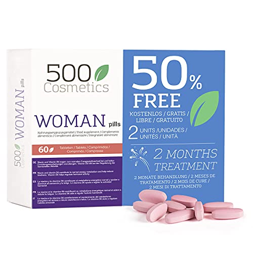 500Cosmetics Woman-Natürliche Tabletten zur Entlastung der Symptome der Menopause, hormonelle Regulation und Erhöhung der Libido – hergestellt und registriert in der EU (2)