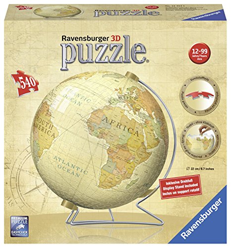 Ravensburger Spieleverlag 12434 - Vintage Globus - 540 Teile 3D Puzzle-Ball