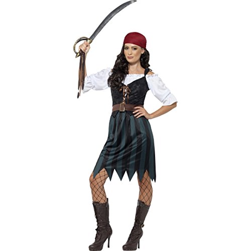 Amakando Piratinnenkostüm Piratenkostüm Damen L 44/46 Piratin Kostüm Freibeuterin Damenkostüm Seeräuberin Faschingskostüm Piratenbraut Piraten-Outfit Frauen