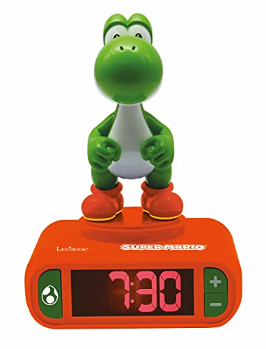 Lexibook - Nintendo Super Mario Wecker - Super Mario Soundeffekte - Jungen Wecker - mit Snooze - Orange / Grün - RL800NI1