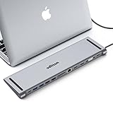 USB C Docking Station, HOPDAY USB C Hub 13 IN 1 Triple Display Laptop Adapter with 2 HDMI, VGA, 100W PD Port, 4 USB A Ports, USB C Port, Gigabit Ethernet, 3.5mm Mic/Audio, SD/TF for Type C Devices