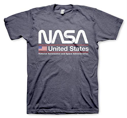 Nasa Offizielles Lizenzprodukt United States Herren T-Shirt (Marineblau-Heather), XXL