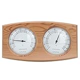 Pbzydu 2 IN 1 Sauna Thermometer Hygrometer aus Holz, Zubehör für Dampfbadthermo Hygrometer