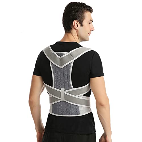 Haltungskorrektur Rückenstütze, Intelligentes Rücken Geradehalter Schultergurt Haltungstrainer mit Sensor-Vibrationserinnerung, Verbesserung der Schmerzen von Nacken L
