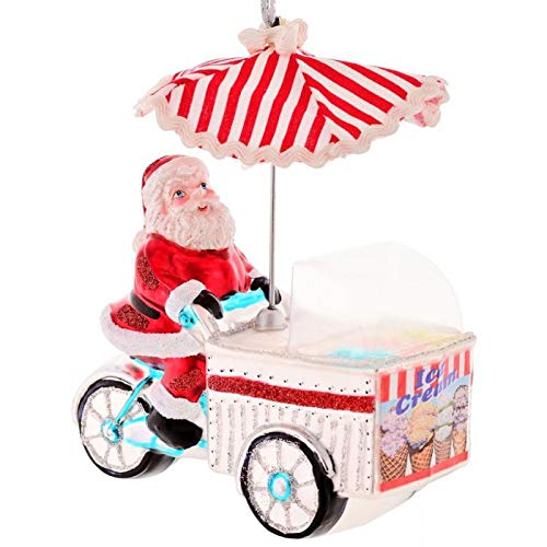 Santa mit Eiswagen Christbaumschmuck Weihnachtsdeko Tannenbaumschmuck X-Mas Hänger