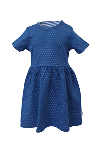 Leela Cotton Sommerkleid Pünktchen blau/weiß 2655 (116)
