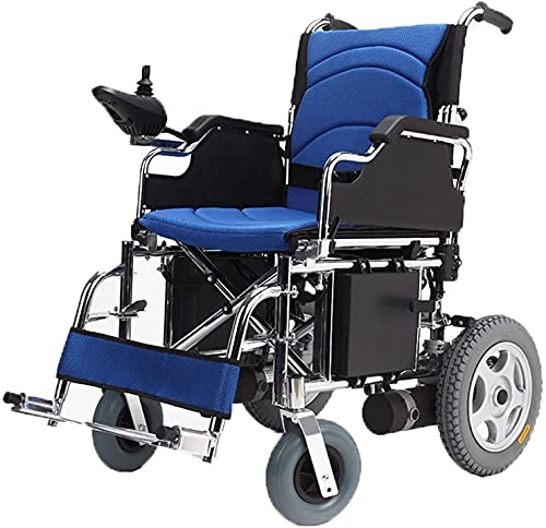 Elektrischer Rollstuhl, Zusammenklappbar, Tragbar, Elektrischer Automatischer Roller, Tragbar, Für Ältere Menschen, Behinderte, Vierrädriger Wagen, Rot (Blau)