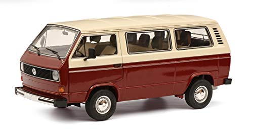 Schuco 450038100 VW T3a Bus, Modellauto, Maßstab 1:18, Limited Edition 1.000, rot/weiß