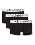 Calvin Klein Herren 3er Pack Boxershorts Trunks Baumwolle mit Stretch, Schwarz (Black), L