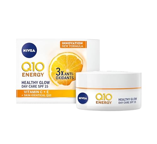 Nivea Q10 Plus C Anti Wrinkle + Energy Day Cream 50ml Spf15 Skin Identical Q10 Anti-aging Antioxidant Energising Moisturising With Vitamin C Vitamin E for All Skin Types