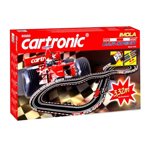 Cartronic Car-Speed Imola I Spielfertiges Rennbahn Set mit 3,32m Rennstrecke + 2 Fahrzeuge Typ F1 I Autorennbahn für Kinder ab 6 Jahren